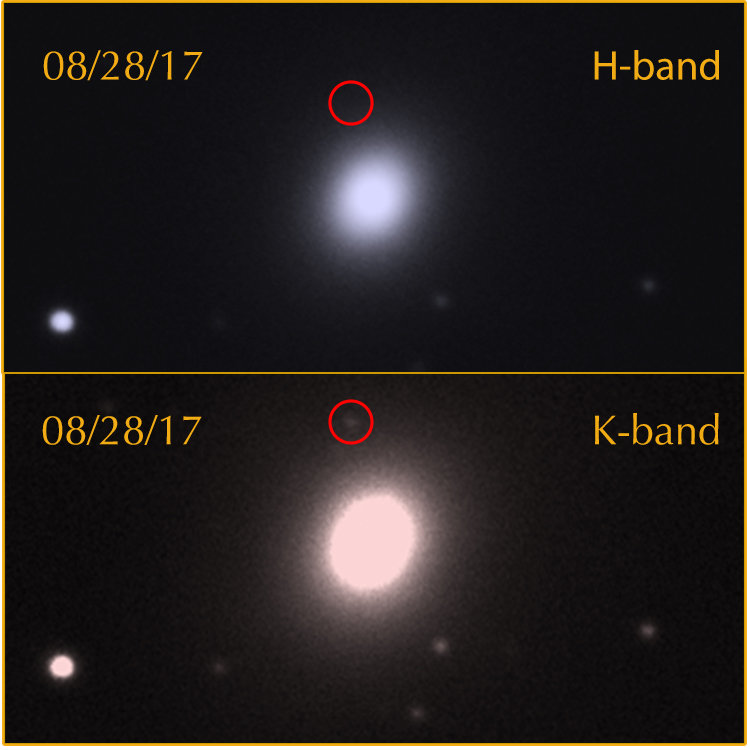 H-band (top) and K-band (bottom) images of FLAMINGOS-2 captured in 08/28/17