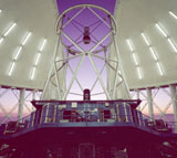 Gemini North dome/enclosure with setting sun