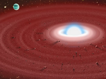 Artist's visualization of what a dust disk might look like around the white dwarf GD 362.