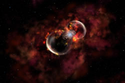 Fifth image of the artist's conception of the expanding blast wave from Eta Carinae's 1843 eruption.