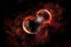 Sixth image of the artist's conception of the expanding blast wave from Eta Carinae's 1843 eruption.