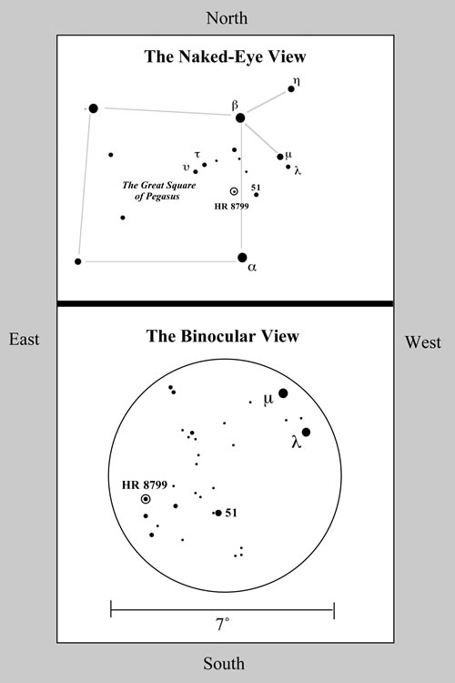 Binocular view of the field surrounding HR 8799.