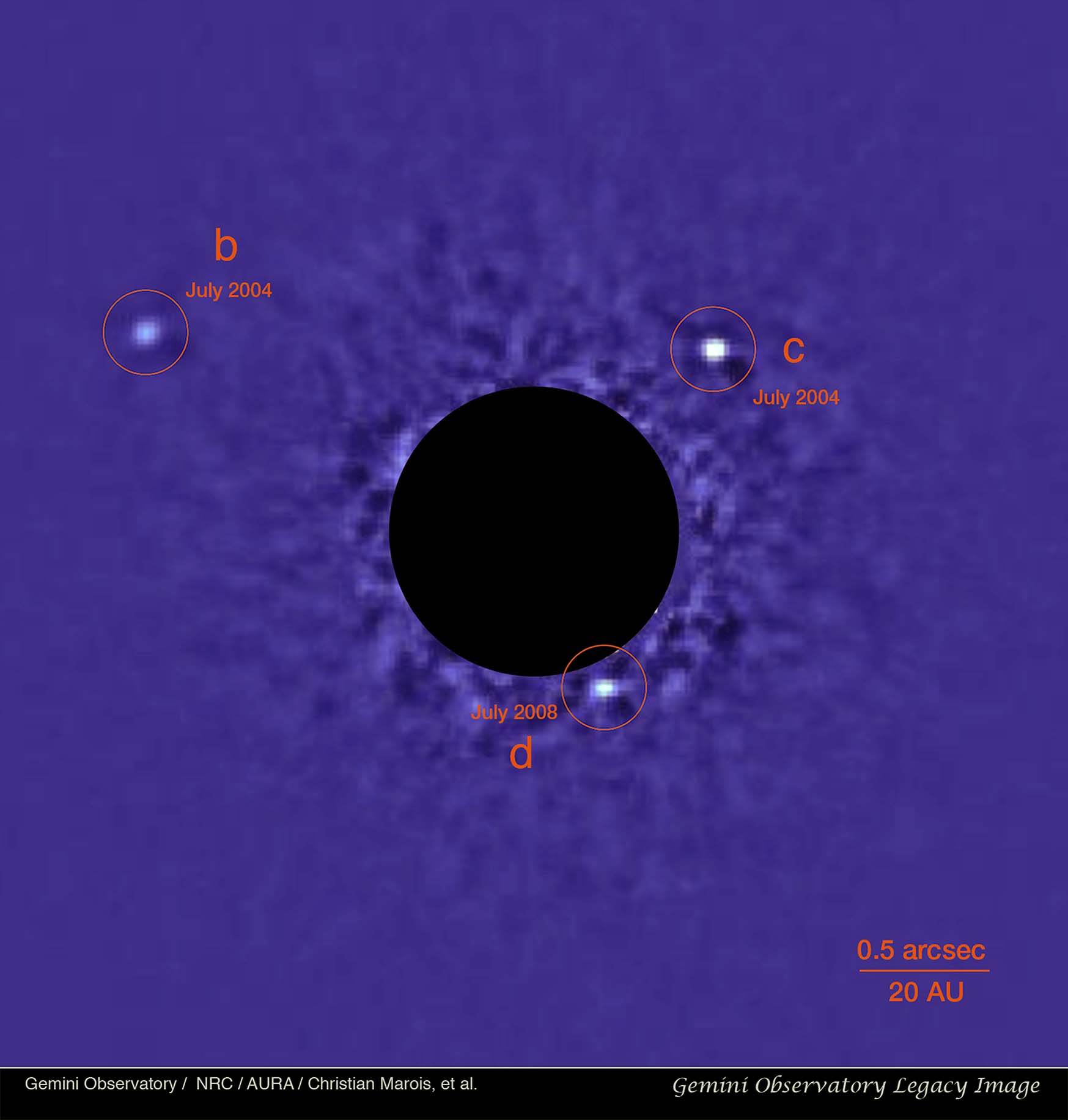 One of the first images of an extra-solar planetary system from Gemini Observatory.  A result like this requires great efforts by individual scientists and project management to make happen.