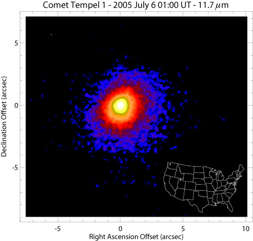 Image showing T-ReCS observation from Gemini South in Chile of Comet P9/Tempel.