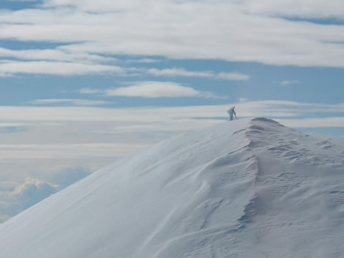 A view of the actual summit of Mauna Kea from Gemini taken on the morning of February 7, 2008.