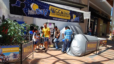 Picture of the portable Starlab Planetarium during the AstroDay event.