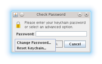 Keychain locked advanced options