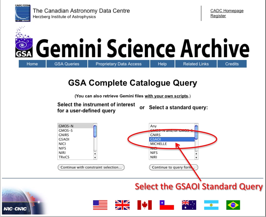 GSAOI Standard Query