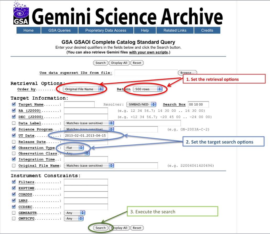 GSAOI Query GCAL flats 1