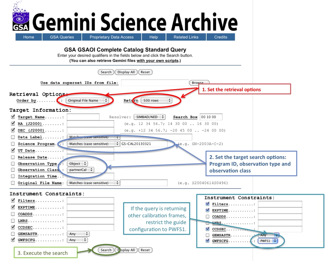 GSAOI Photometric standards query 1