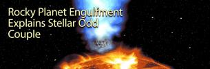 Rocky Planet Engulfment Explains Stellar Odd Couple