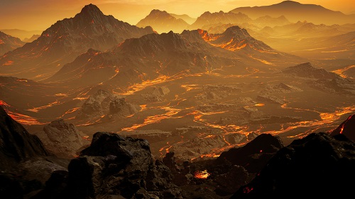 Artist’s impression of the surface of Gliese 486 b.