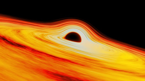 llustración del agujero negro Sagitarius A* al centro de la Vía Láctea.