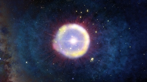 Impresión artística de un campo de estrellas de Población III tal y como habrían aparecido apenas 100 millones de años después del Big Bang.