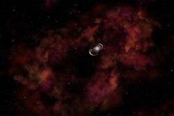 Second image of the artist's conception of the expanding blast wave from Eta Carinae's 1843 eruption.