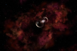 Third image of the artist's conception of the expanding blast wave from Eta Carinae's 1843 eruption.