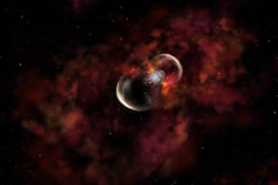 Fourth image of the artist's conception of the expanding blast wave from Eta Carinae's 1843 eruption.