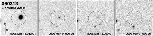 Afterglow of GRB 060313 seen in GMOS-N R-band images.