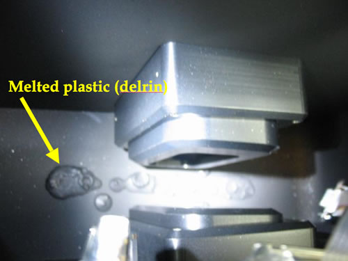 Picture showing some melted plastic.